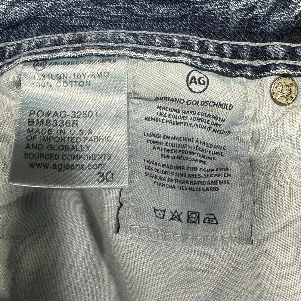 AG Adriano Goldschmied Jeans Mens 30 Straight Light Cotton Stretch Broken In - Picture 6 of 9